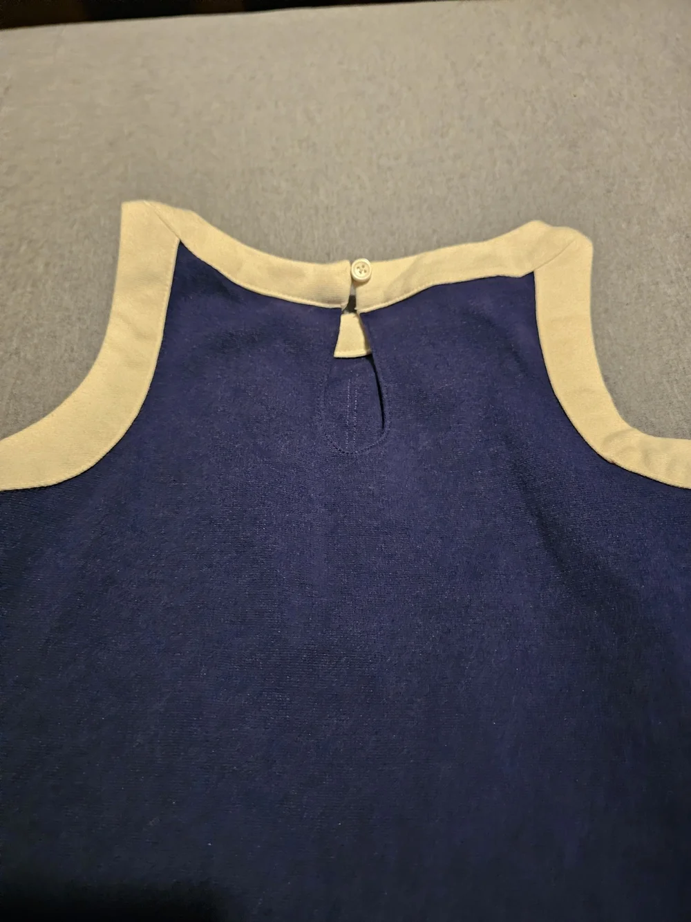 Gymboree Navy and Cream Sleeveless A-Line Dress with Front Trim